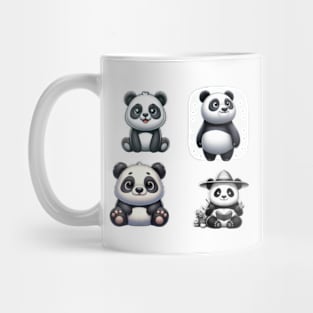 Playful Panda Bliss - Adorable Black and White Bear Design Mug